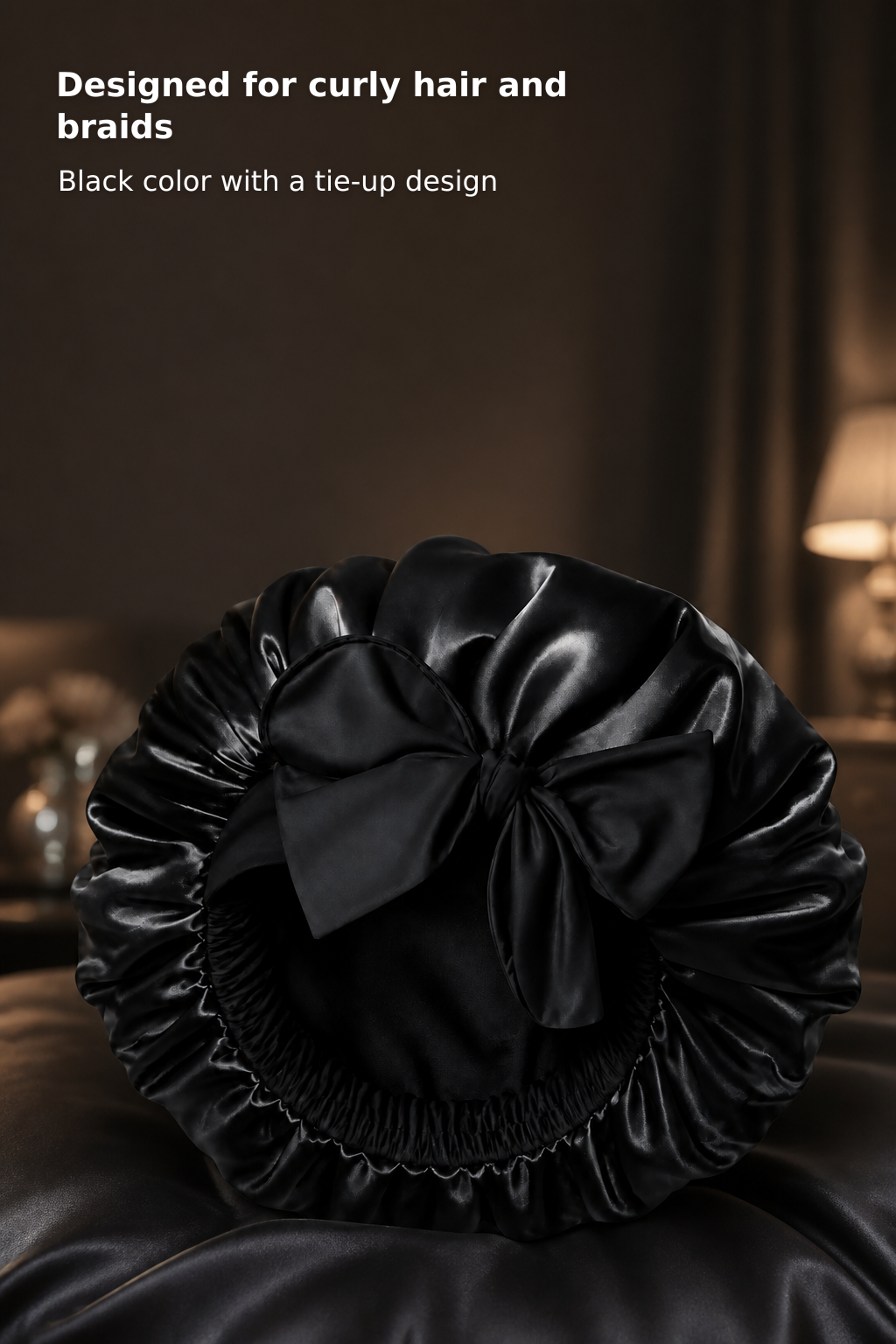 Double-Layer Silk Bonnet with Satin Lining for Curly Hair